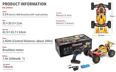WLToys Buggy RSR 144010 1/14 4WD Borstlös