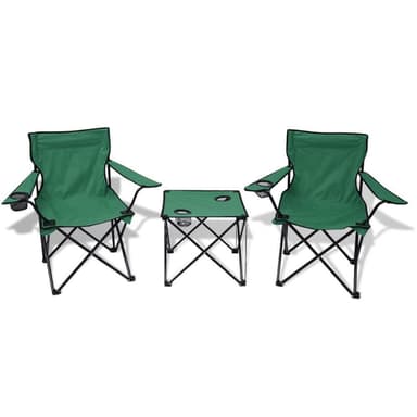 vidaXL Campingbord och 2 Stolar Tre delar