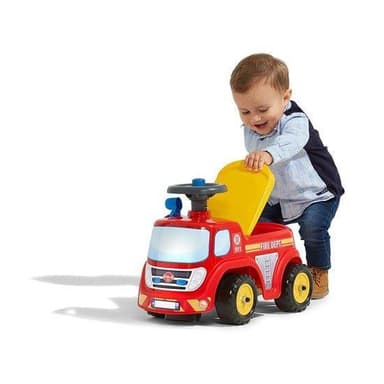Falk Brandbil ride-on med förvaringsutrymme,ratt och tuta