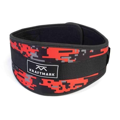 Kraftmark Träningsbälte Röd/Grå Camo, Träningsbälte