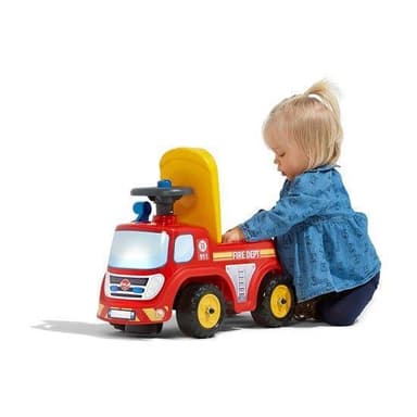 Falk Brandbil ride-on med förvaringsutrymme,ratt och tuta