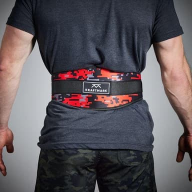 Kraftmark Träningsbälte Röd/Grå Camo, Träningsbälte