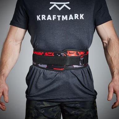 Kraftmark Träningsbälte Röd/Grå Camo, Träningsbälte
