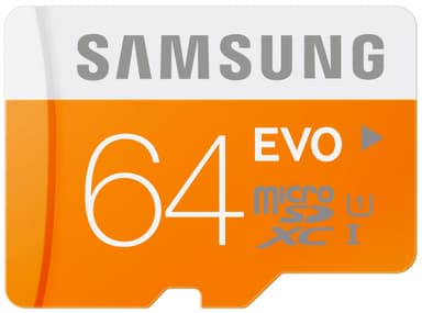 Samsung Micro SDXC EVO Minneskort + Adapter 64 GB