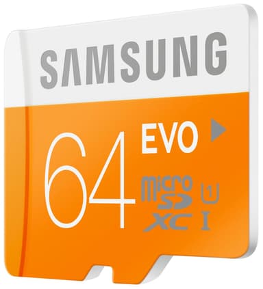 Samsung Micro SDXC EVO Minneskort + Adapter 64 GB