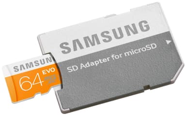 Samsung Micro SDXC EVO Minneskort + Adapter 64 GB
