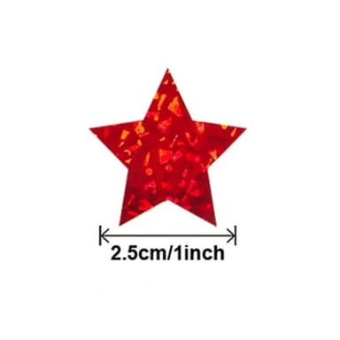 Glitter Star Stickers New Year Christmas 500-Piece Röd