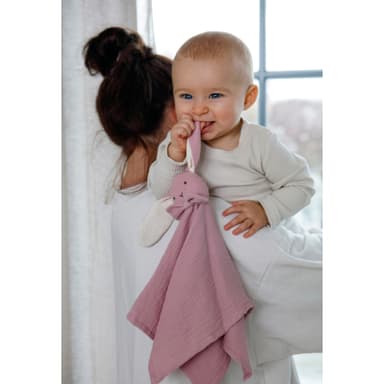Teddykompaniet Diinglisar, snuttefilt, kanin, Muslin rosa