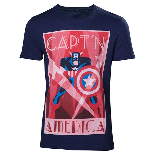 T-shirt Marvel - Capt n America blå (M)