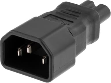 DELTACO Strömadapter, IEC 60320 C14 till IEC 60320 C7, 250V/2,5A, svar
