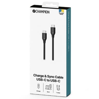 Champion USB-C Kabel 60W 1m Svart