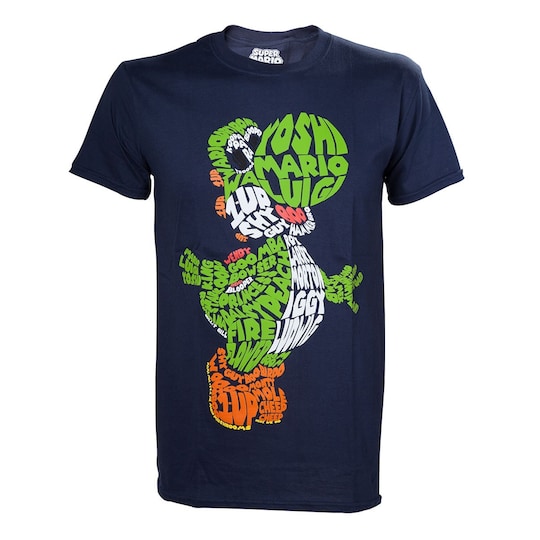 T-shirt Nintendo - Yoshi word play tema svart (XL)