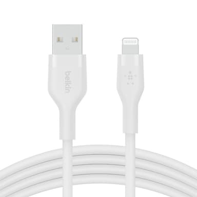 Belkin Cbl Scicone USB-A LTG 2M blc, 2 m, USB A, USB C/Lightning, Vit