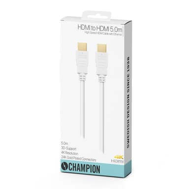 HDMI-kabel Ha-Ha Vit 5.0m
