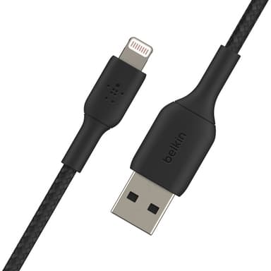 Belkin CAA002BT1MBK, 1 m, Lightning, USB A, Hankoppling, Hankoppling,