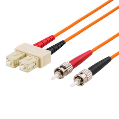 DELTACO OM1 fiberkabel, SC - ST, duplex, UPC, 62,5/125, 5m, orange