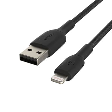 Belkin CAA002BT1MBK, 1 m, Lightning, USB A, Hankoppling, Hankoppling,