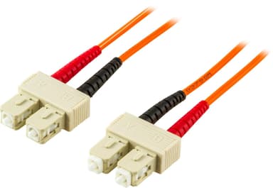 DELTACO OM1 fiberkabel, SC - SC, duplex, UPC, 62,5/125, 0,5m, orange