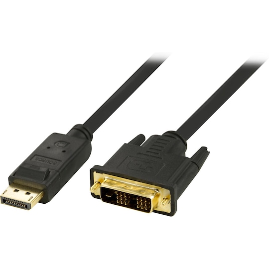 DELTACO DisplayPort till DVI monitorkabel, 20-pin ha - ha 1m, svart
