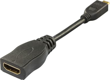 HDMI High Speed ​​adapter, Micro HDMI ma - HDMI fe, 0.1m, bl