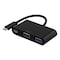 DELTACO USB-C till VGA och USB Typ A adapter, USB-C ho, 60W, svart