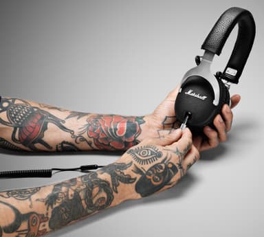 Marshall Monitor hörlurar around-ear (stål)