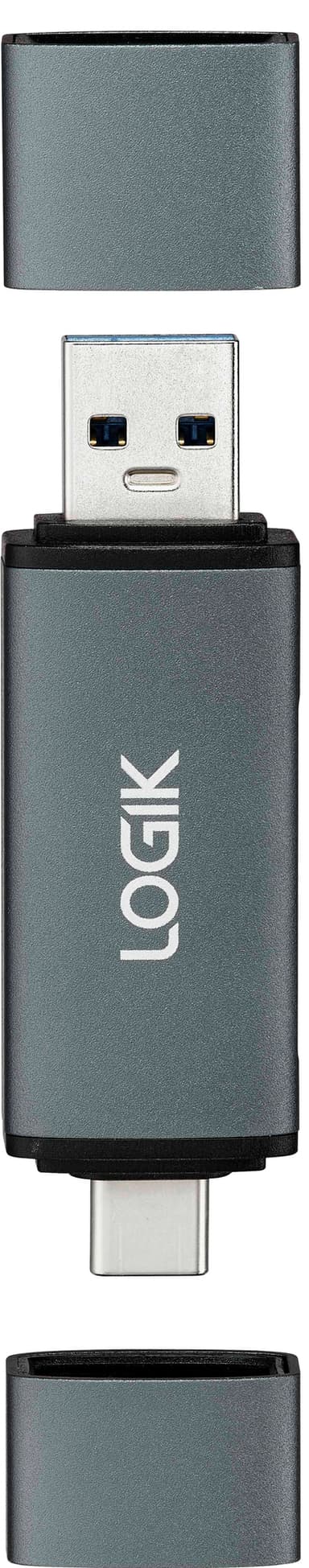 Logik 2-i-1 dubbel USB-kortläsare