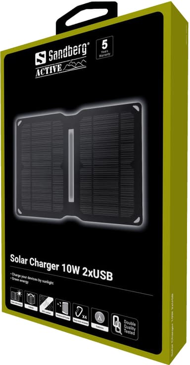 Sandberg 10W dubbel USB-solcellsladdare