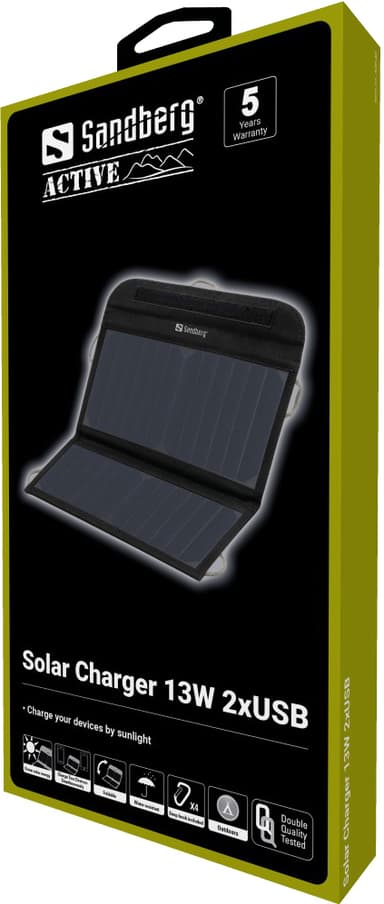 Sandberg 13W dubbel USB-solcellsladdare