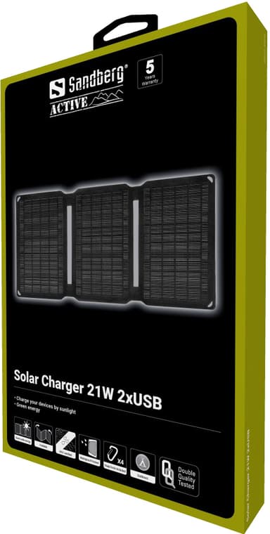 Sandberg 21W dubbel USB-solcellsladdare
