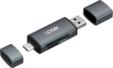 Logik 2-i-1 dubbel USB-kortläsare