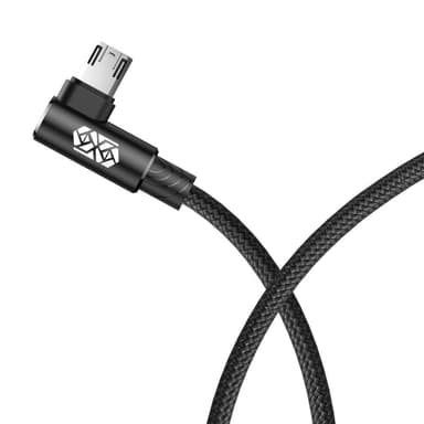 BASEUS 2 Meter Micro-USB kabel Nylon Vinklad - Svart