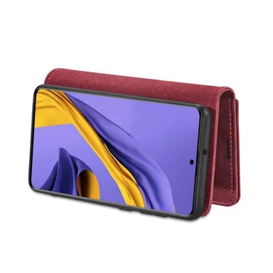 DG.MING Samsung Galaxy A51 Split Läder Plånboksfodral - Röd