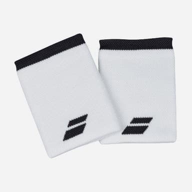 Babolat Jumbo Wristband/Svettband Logo White, Wristband/Svettband