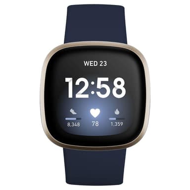Fitbit Versa 3, Pulsklockor Midnight/Soft Gold