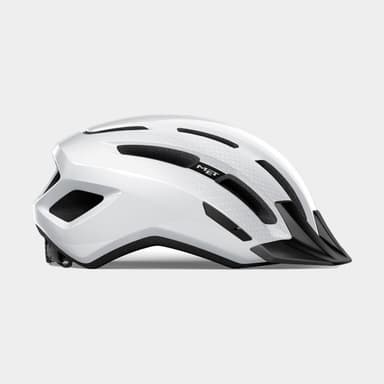 Met Downtown White/Glossy, Cykelhjälm Vit M