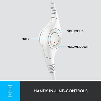 Logitech H390 USB-hörlurar (vit)