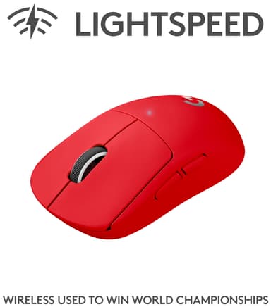 Logitech G Pro X Superlight trådlös gamingmus (röd)