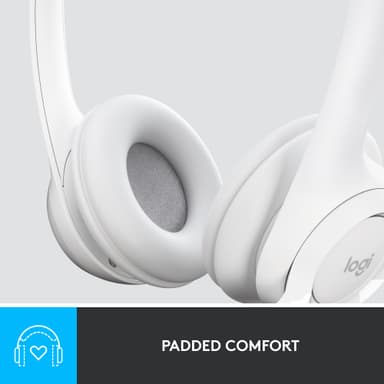 Logitech H390 USB-hörlurar (vit)