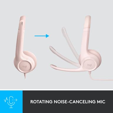 Logitech H390 USB-hörlurar (rosa)