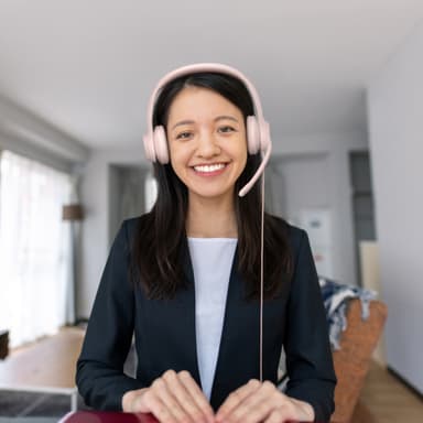 Logitech H390 USB-hörlurar (rosa)