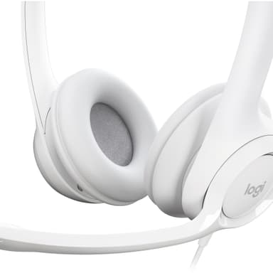Logitech H390 USB-hörlurar (vit)