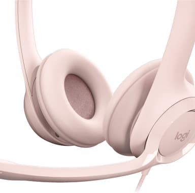 Logitech H390 USB-hörlurar (rosa)