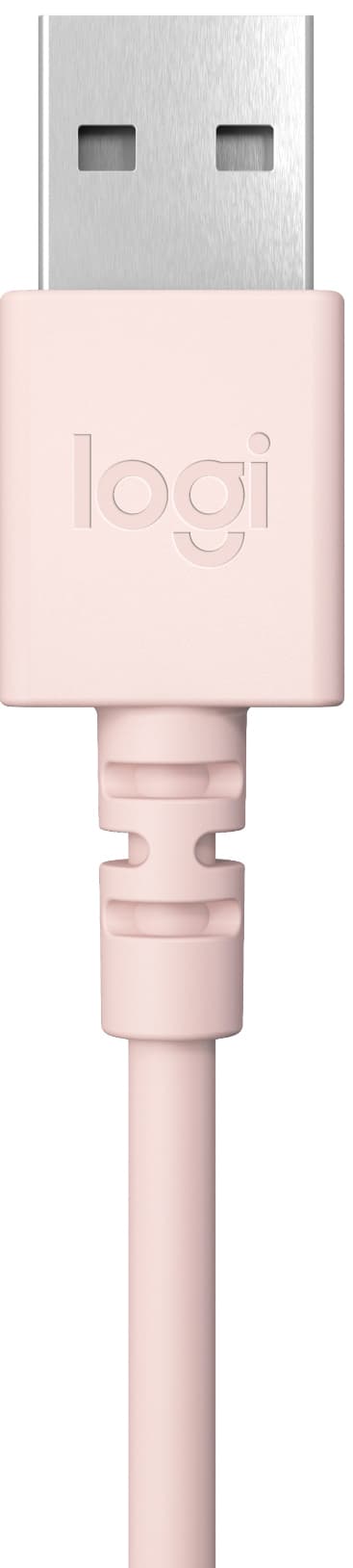 Logitech H390 USB-hörlurar (rosa)