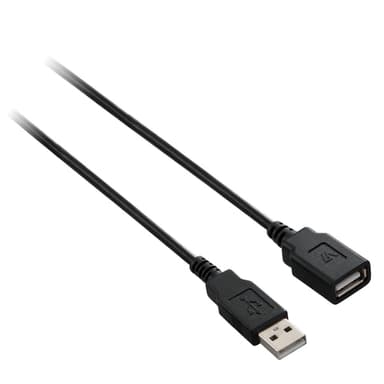 V7 V7E2USB2EXT-1.8M, 1,8 m, USB A, USB A, USB 2.0, Hane/Hona, Svart