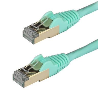StarTech.com Cat6a Ethernet-kabel - skärmad (STP) - 0,5 m, aqua, 0,5 m