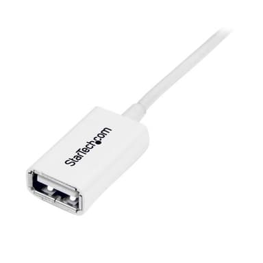 StarTech.com USBEXTPAA1MW, 1 m, USB A, USB A, USB 2.0, 480 Mbit/s, Vit