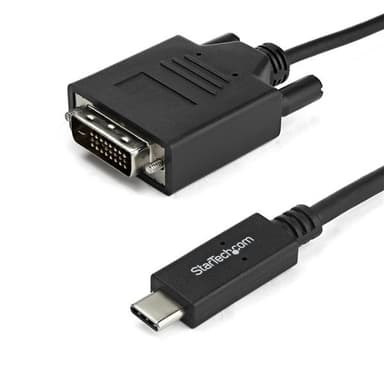 StarTech.com 2 m USB-C till DVI-kabel - 1920 x 1200 - Svart, 2 m, USB