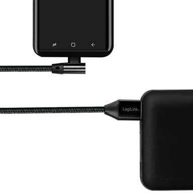Vinklad USB-C-kabel USB 2.0 Max 3A 0,3m