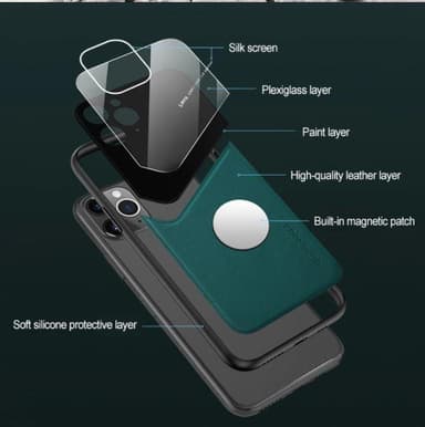 Snyggt mobilskal med magnet till iPhone 12 Pro Max, Svart